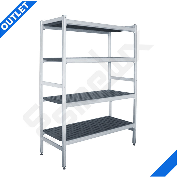 Estantería alimentaria aluminio OUTLET 717x370x1700 mm Estantería homologada para uso alimentario en aluminio medidas de 717x370x1700 mm – Producto outlet